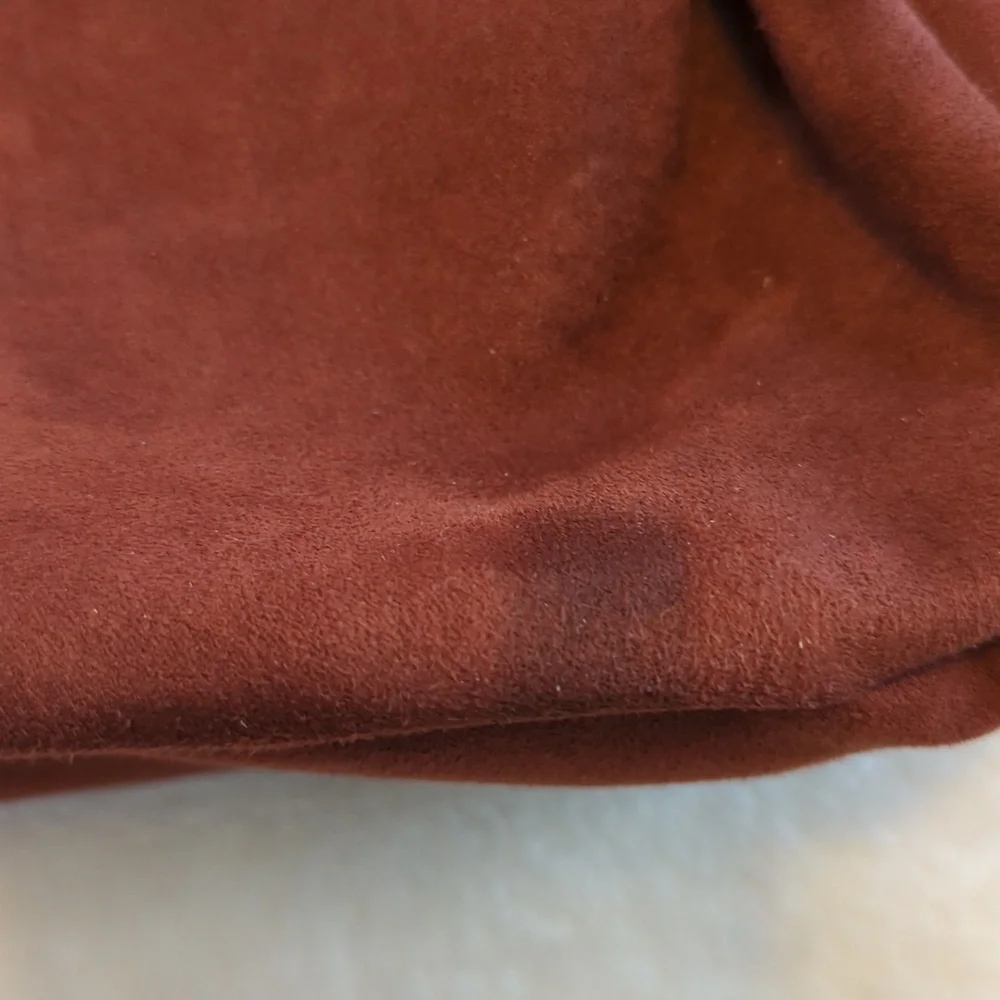Source Unknown Rust Red Suede Hobo Bag with Gold Hardware